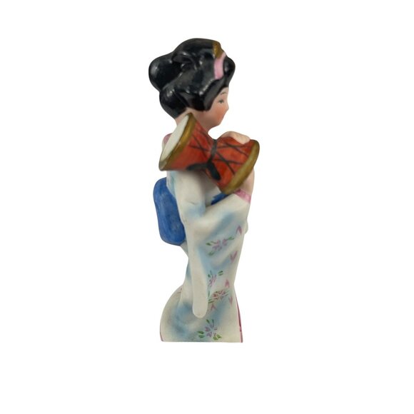 Vintage  Capodimonte Porcelain Japanese Geisha Figurine In Traditional Kimono Wi - Picture 6 of 14